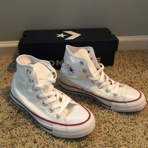 BRAND NEW! White Converse High Tops